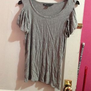 AX small grey shirt with rhinestones