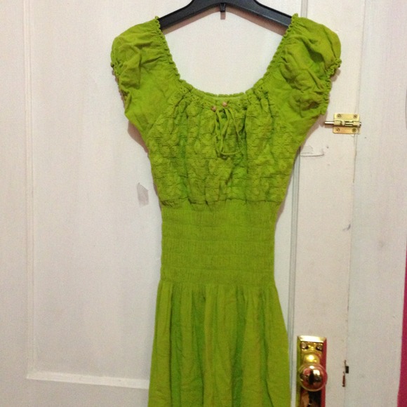 Green handmade dress