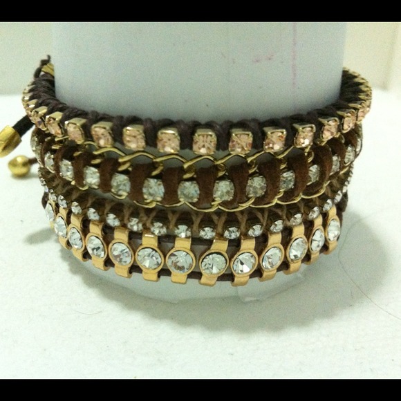4 rhinestones bracelets.