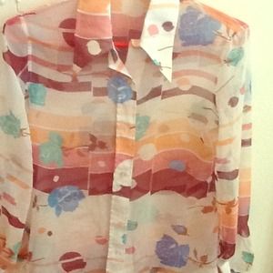 Vintage sheer printed shirt...summer/fall style