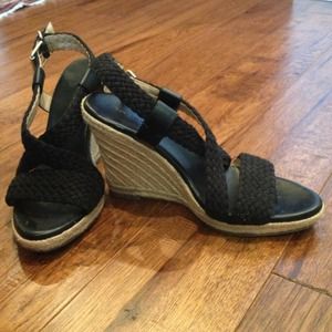 Banana republic black wedges size 8