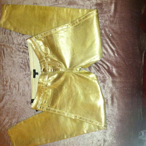 Gold Metallic Bebe Jeans