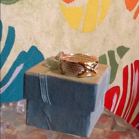 .925 Sterling Silver & Gold  "X" Mesh Ring