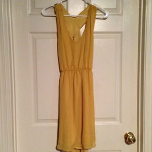 Mustard yellow dress with a fabulous back