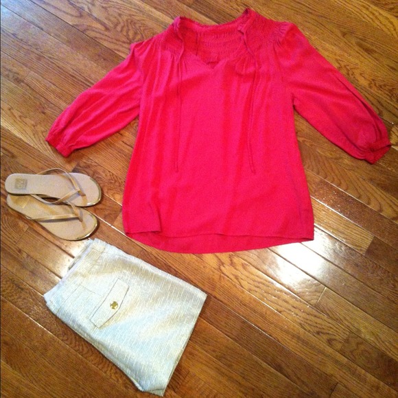 BUNDLED Anthropologie flowy red top- Size 2