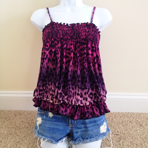 Purple animal print tank top