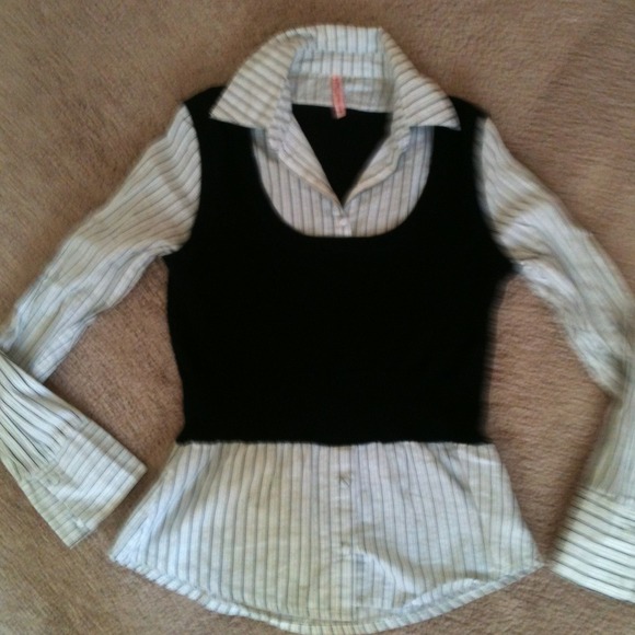 Black and white blouse