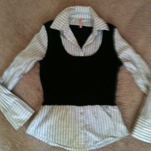 Black and white blouse