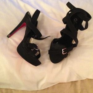 Black Strap Heels