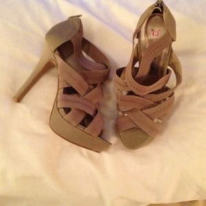 Beige Strap Heels