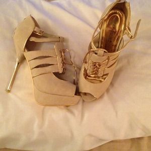 Gold and Cream Open Toes