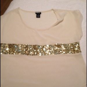 Gold/cream sheer top