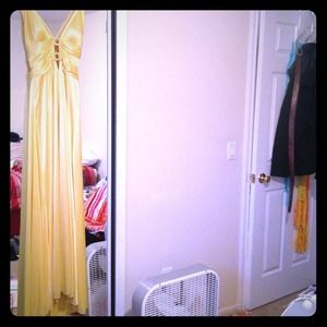 Long Elegant Yellow Halter Dress (PROM?)