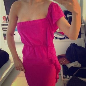 SOLD! Marciano hot pink  silk dress