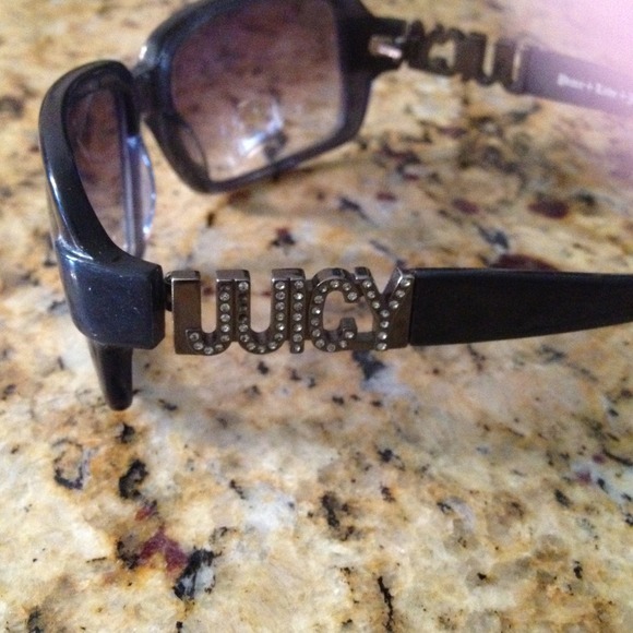 Sold!Authentic Juicy navy sunglasses + rhinestones