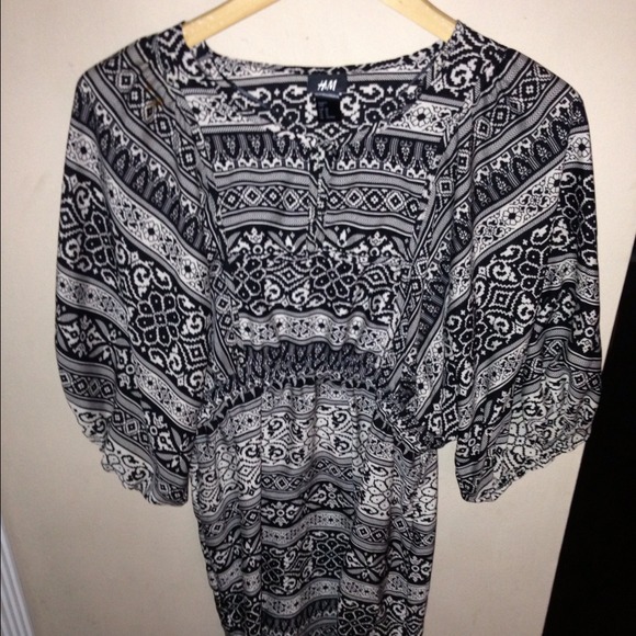 H&M boho style fitted/gathered dress.