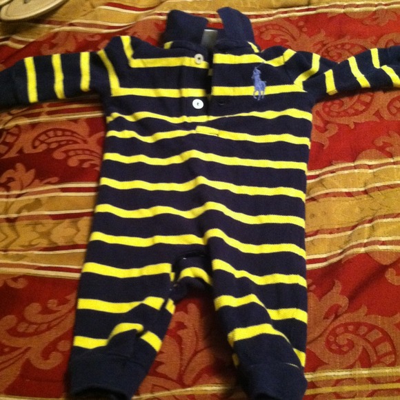 Ralph Lauren baby outfit navy blue with yellow - Picture 1 of 2