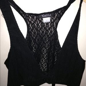 Black Vest with lace back