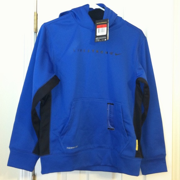 NIKE LIVESTRONG Boys Hoodie Blue.