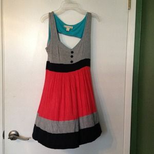 Blue/grey/peach/navy shirt