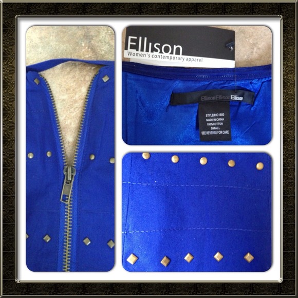 ✨BRAND NEW✨Cobalt blue studded bustier/tube top - Picture 3 of 3