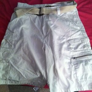 Men's white cargo shorts
