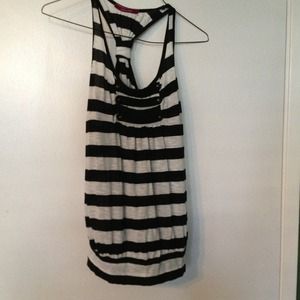 Black/white striped tank.