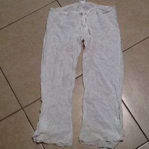 Bathing suit cover up sheer white Capri