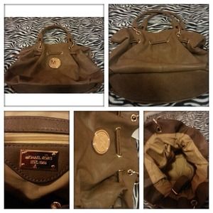 Brown and gold accent MK bag