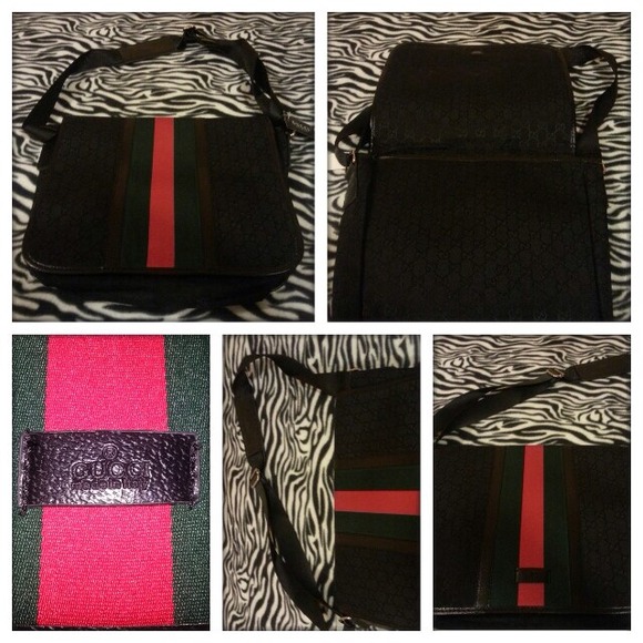 Black Gucci messenger bag