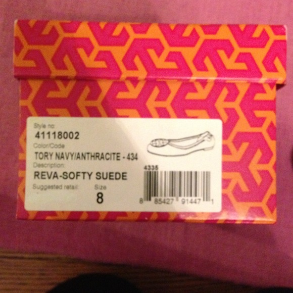 Tory Burch Navy Ballet Flats - Nearly New w/ Box! - Picture 2 of 4