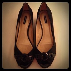 Black Peep Toe Wedges!