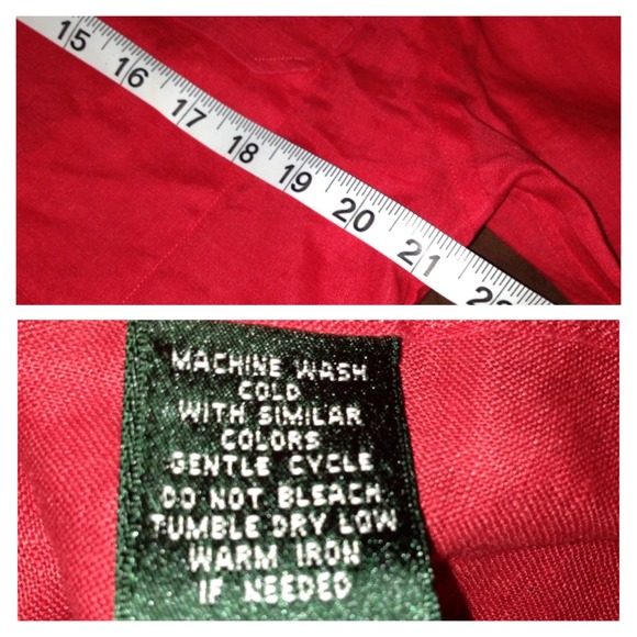 🚫BUNDLED🚫 Ralph Lauren Red Linen button down - Picture 4 of 4