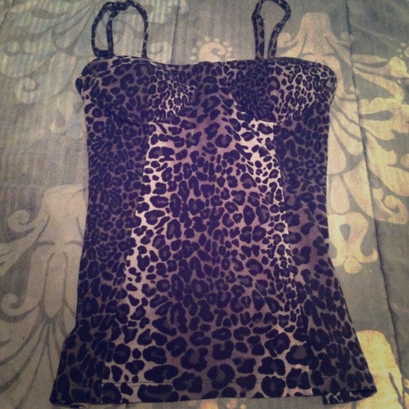 Black & Grey cheetah tank top