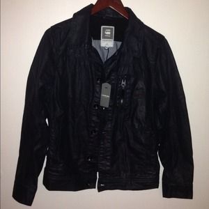 G-Star Raw black coated denim jacket. Men's size M