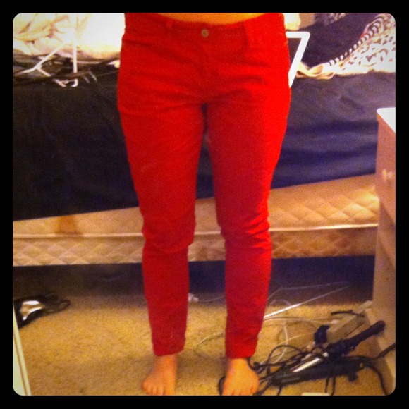 Fire engine red pants