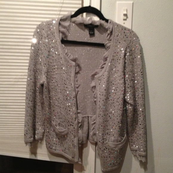 White House Black Market sparkle cardigan/sweater - Picture 1 of 3