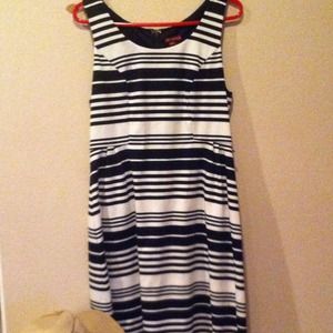 black and white striped dress