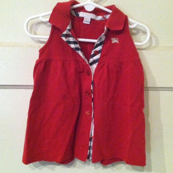 🚫SOLD🚫 Baby Burberry Red Top