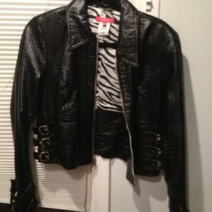 Abs mock leather jacket