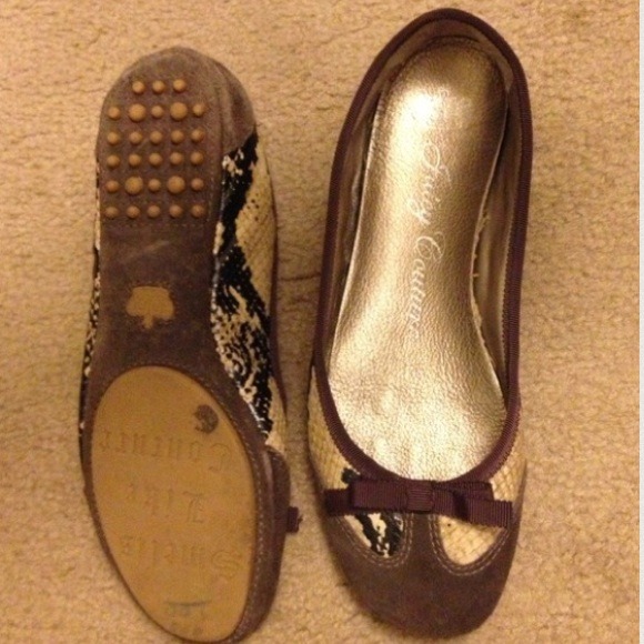 Juicy Couture Brown and Snake Ballet Flats Python - Picture 4 of 4