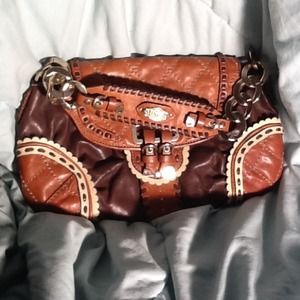 Authentic brown leather juicy couture purse