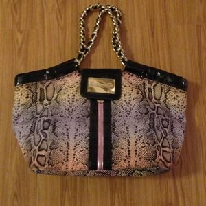 Betsy Johnson Faux Snake Skin Small Tote Bag