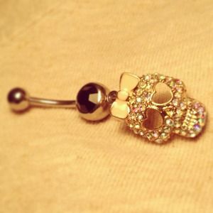 Hand made skull belly ring