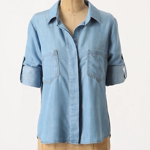 Anthro chambray top