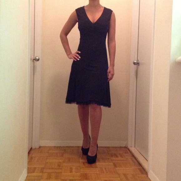 Little Black dress, cross body top, a-line