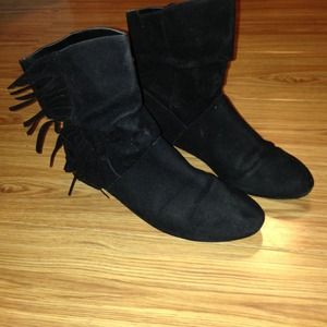 Forever 21 Black Suede Ankle Boots