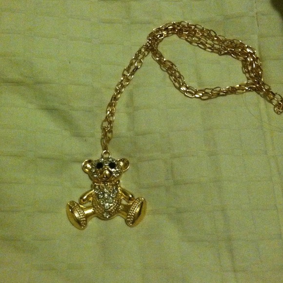 Gold Teddy Bear Necklace - Picture 2 of 2