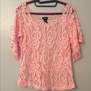 🌻BUNDLE🌻 Pink lace top & striped sweater