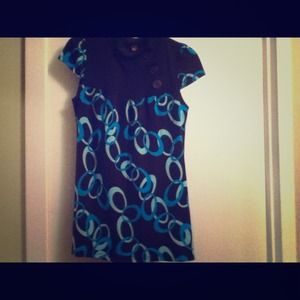 Brown and turquoise design top